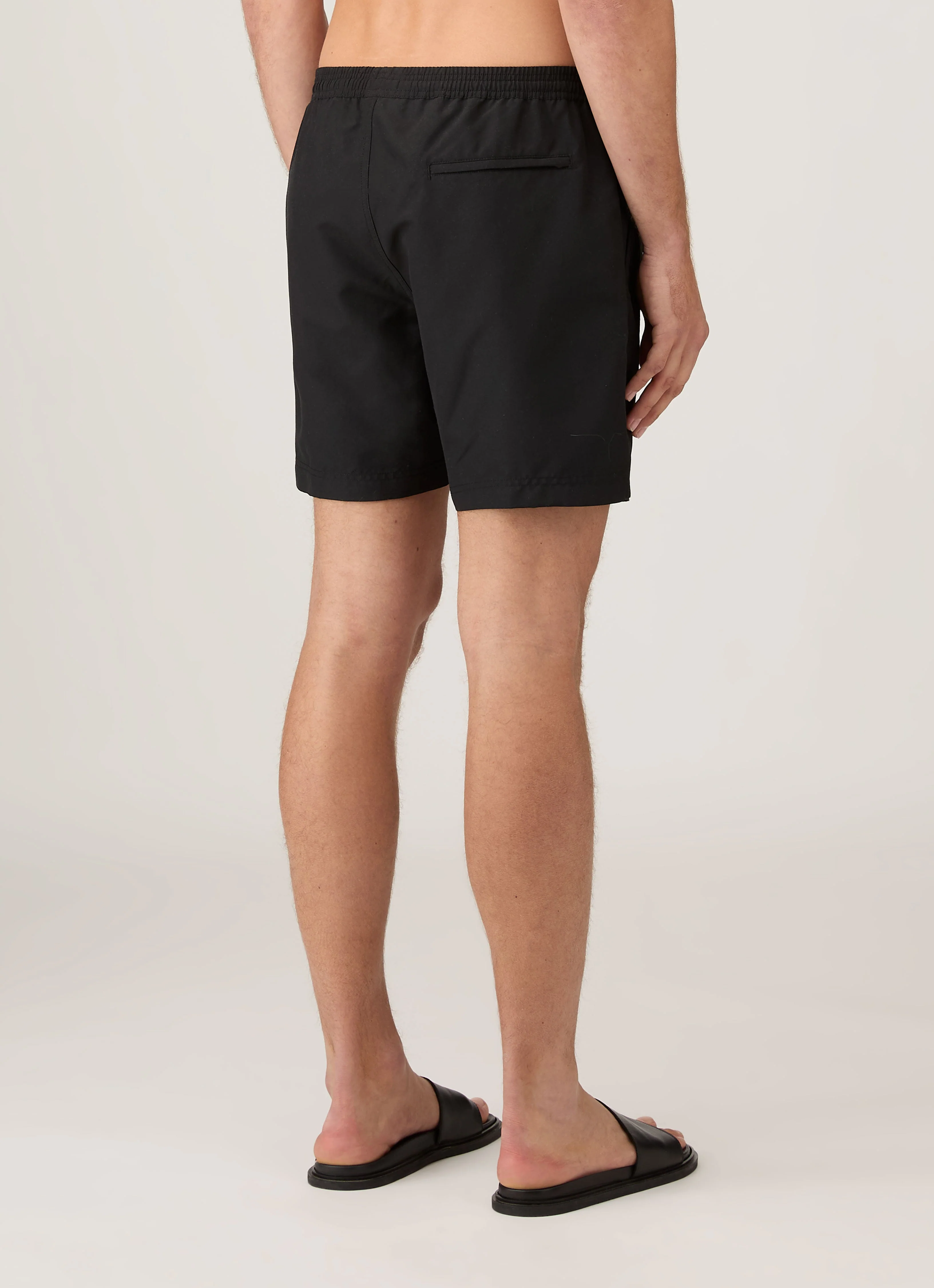 Men's Drawstring Swim Shorts in Black - Image 5