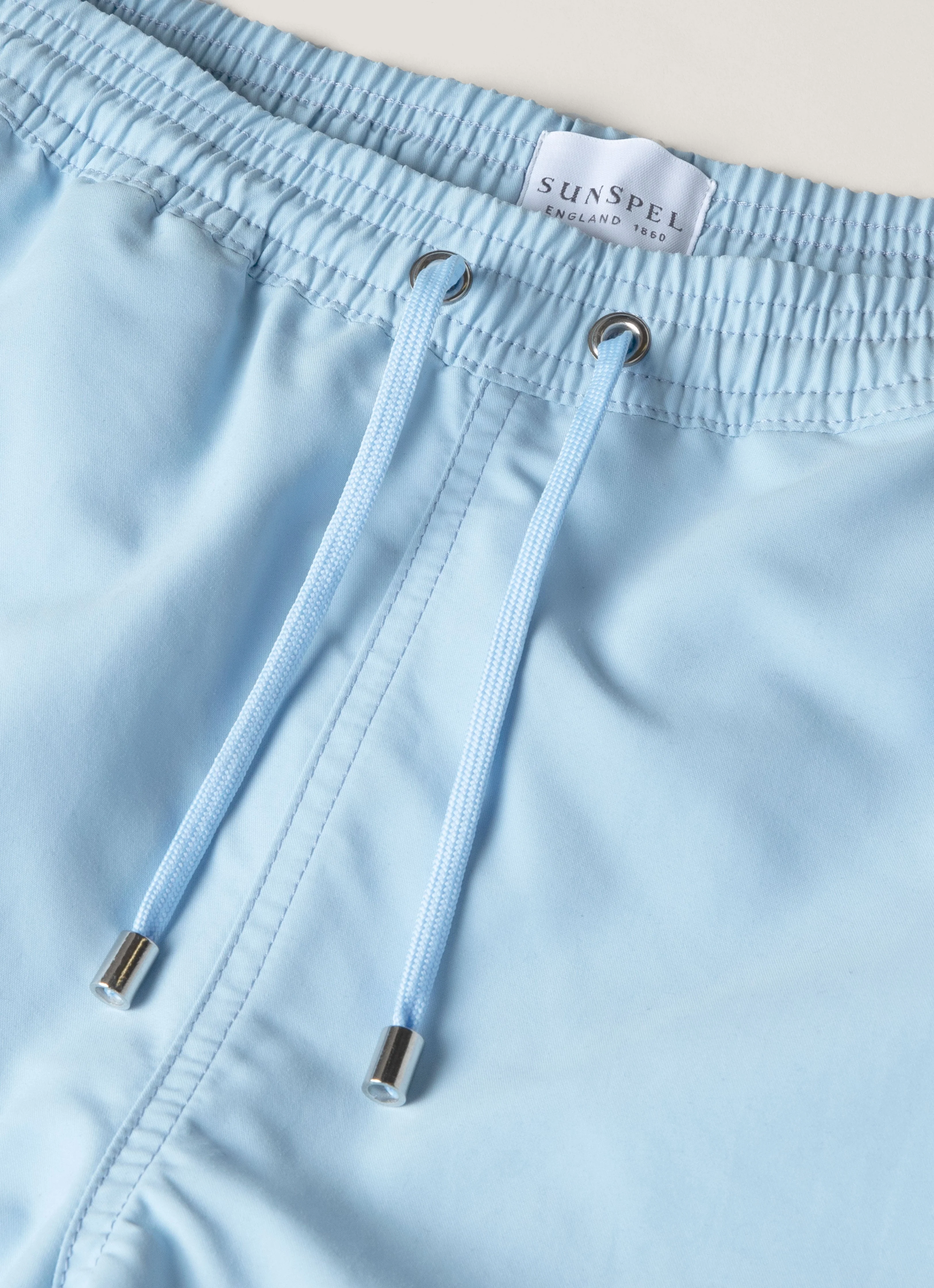Men's Drawstring Swim Shorts in Light Blue - Image 4