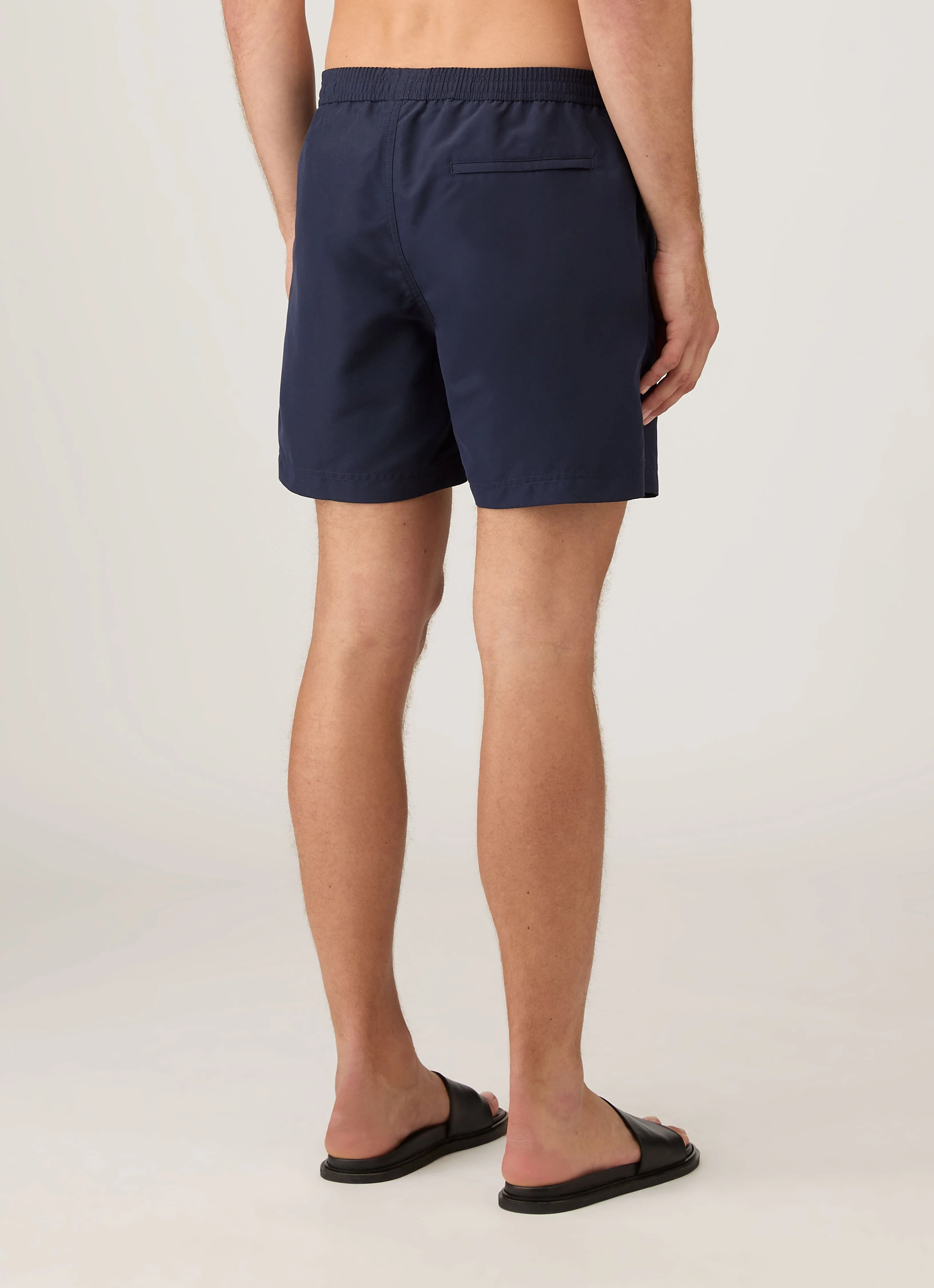 Men's Drawstring Swim Shorts in Navy - Image 5