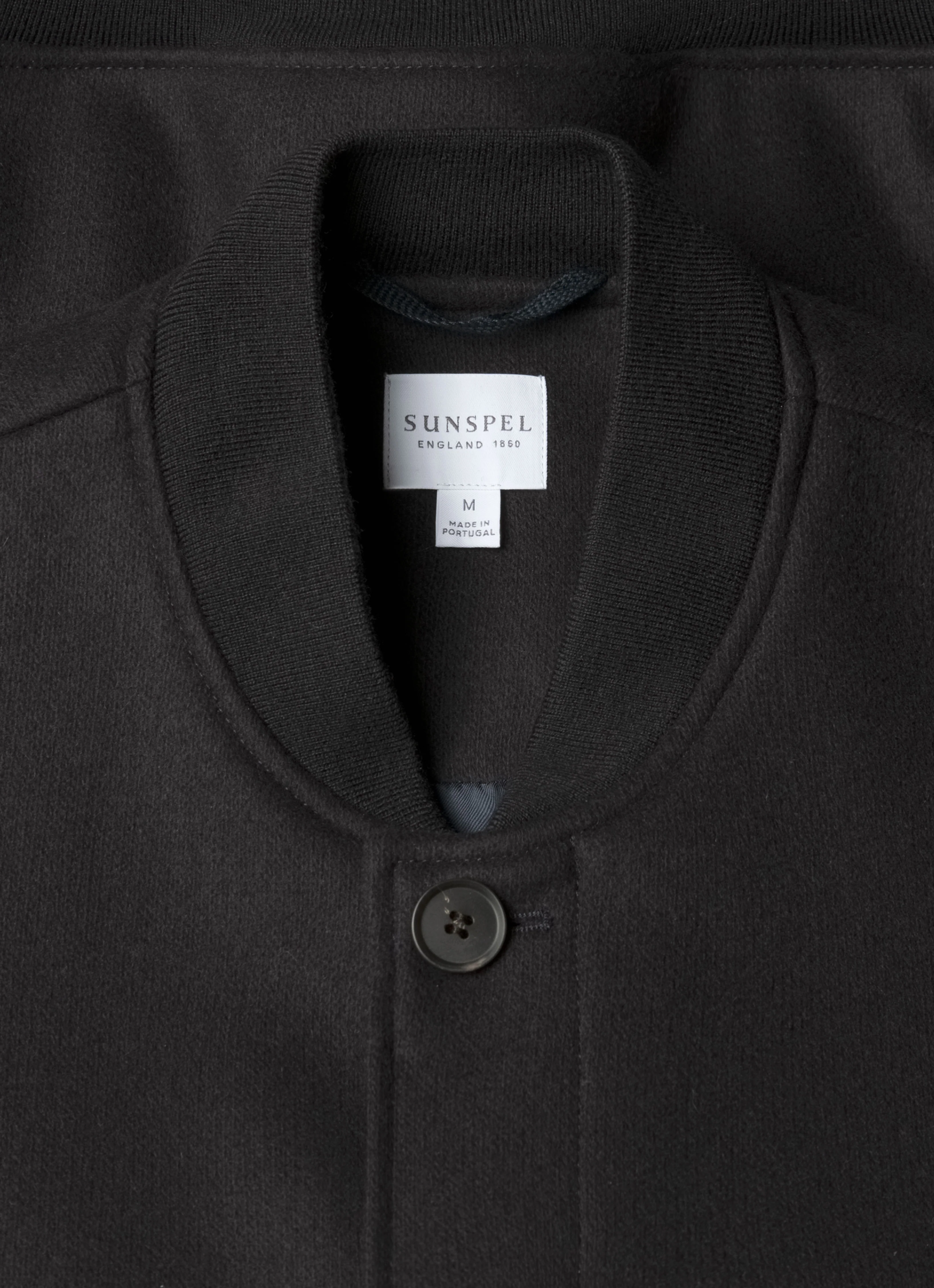 Men's Wool Bomber Jacket in Navy - Image 4