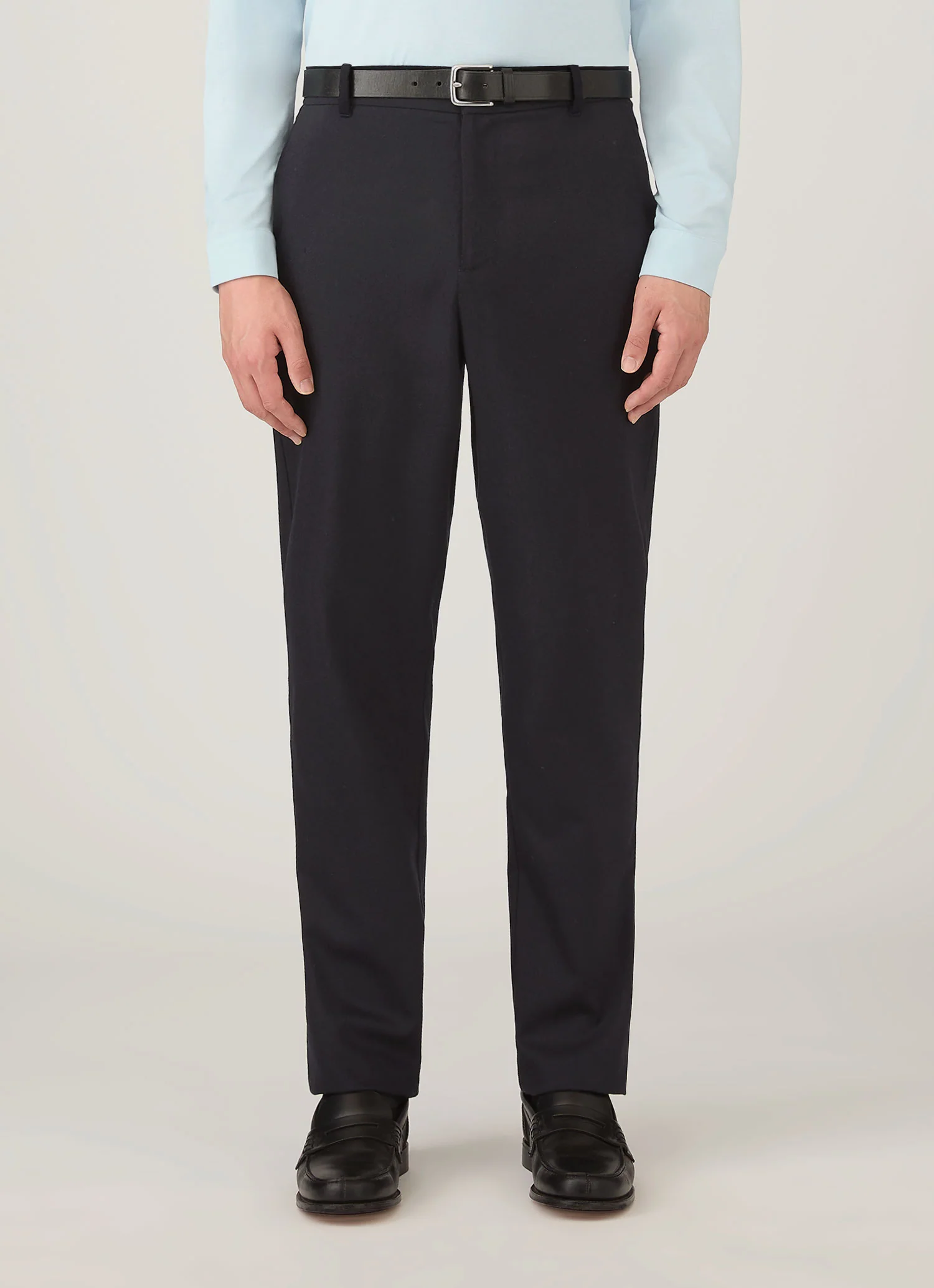 Men's Wool Cashmere Flannel Trouser in Navy - Image 2
