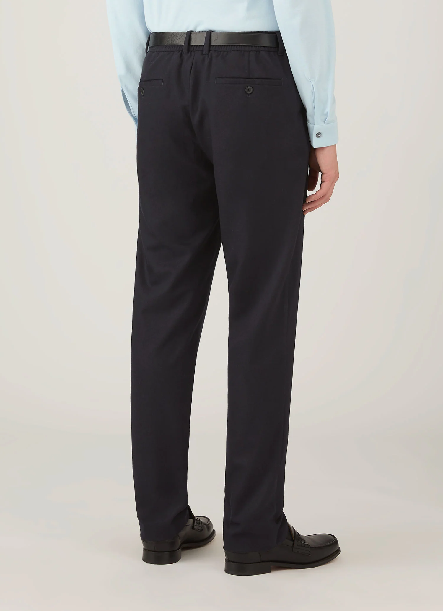 Men's Wool Cashmere Flannel Trouser in Navy - Image 5