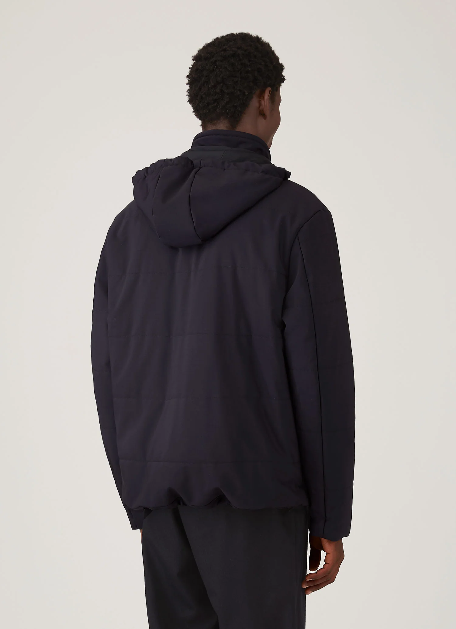 Men's Wool Puffer Jacket in Navy - Image 4