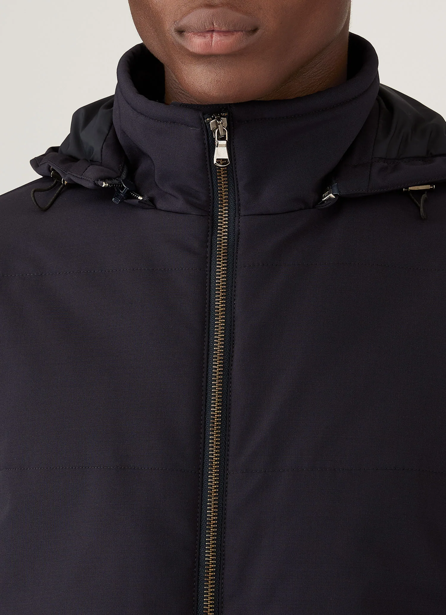 Men's Wool Puffer Jacket in Navy - Image 5