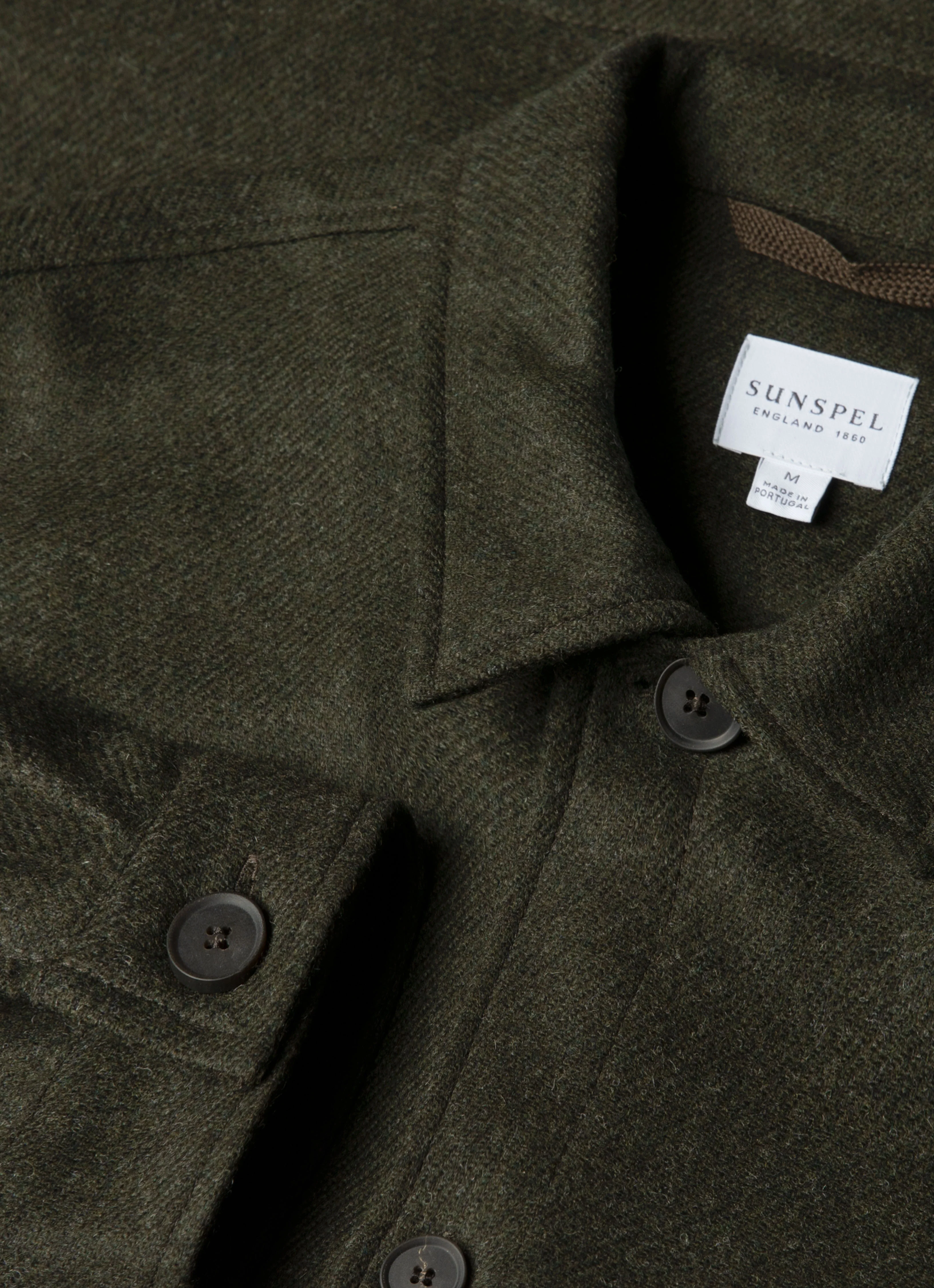 Men's Wool Twin Pocket Jacket in Drill Green - Image 4
