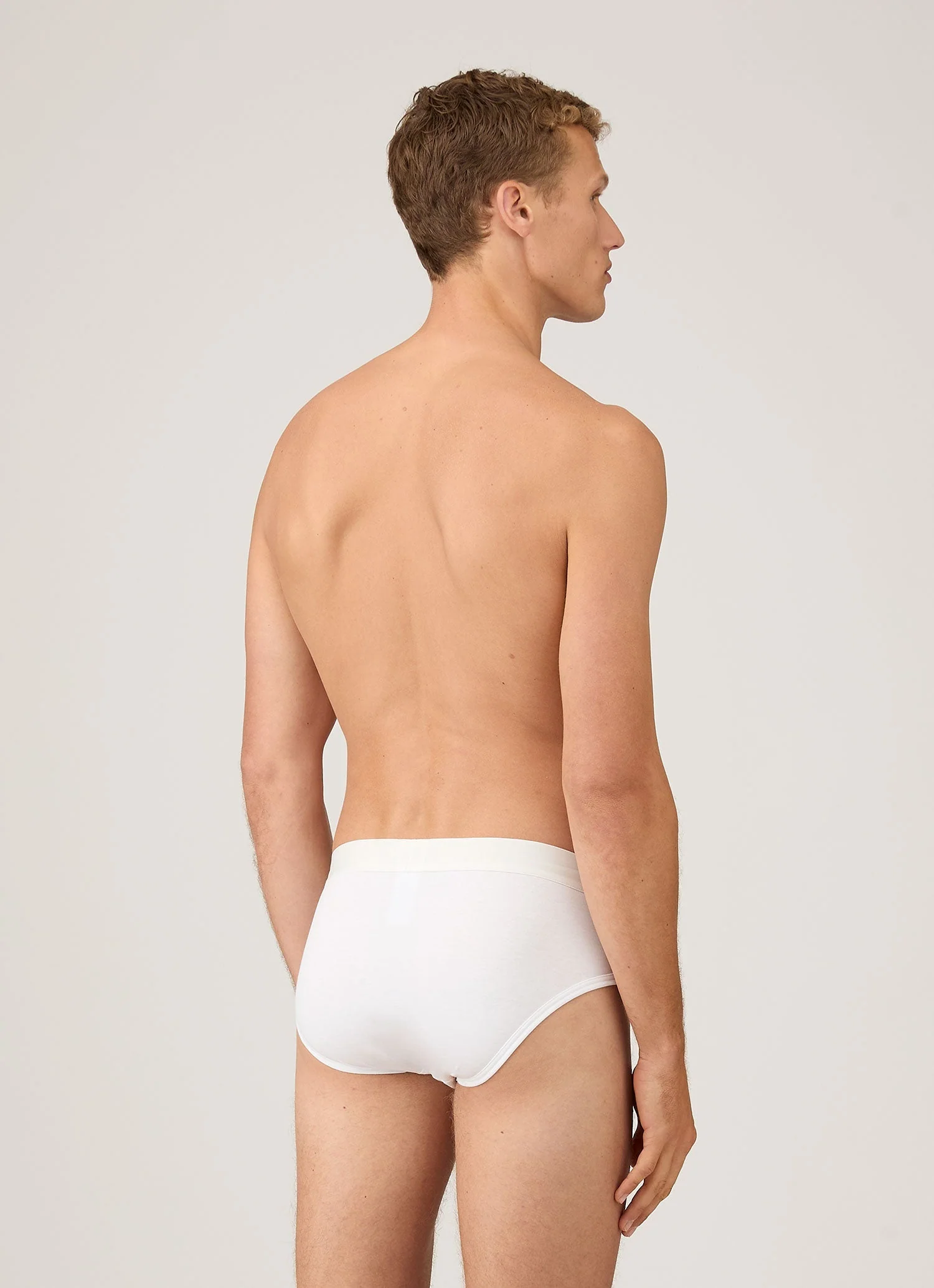 Men's Sea Island Cotton Briefs in White - Image 3