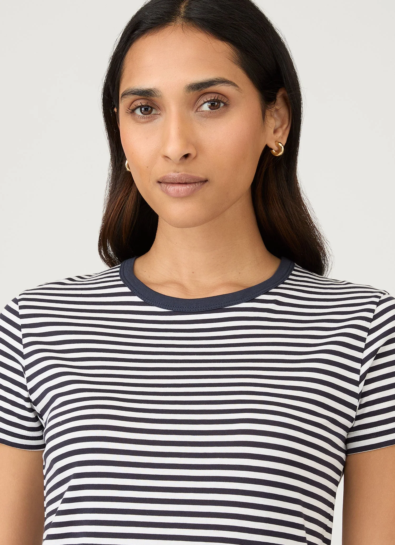 Women's Classic T-shirt in Navy/White English Stripe - Image 4