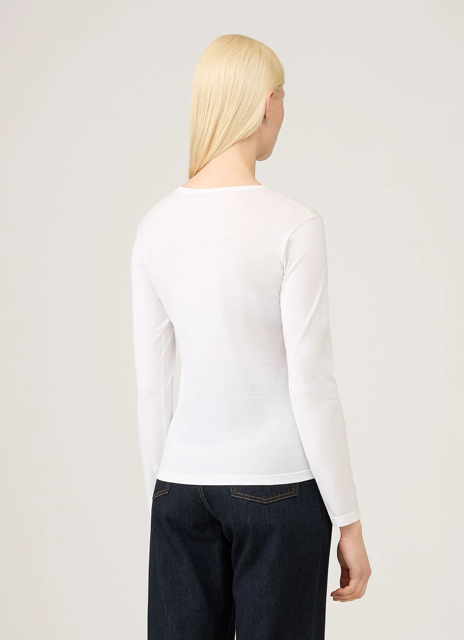 Women's Long Sleeve Classic T-shirt in White - Image 3