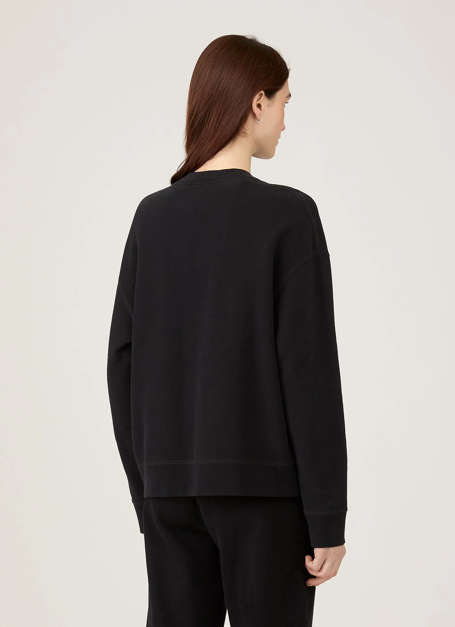 Women's Relaxed Loopback Sweatshirt in Black - Image 3