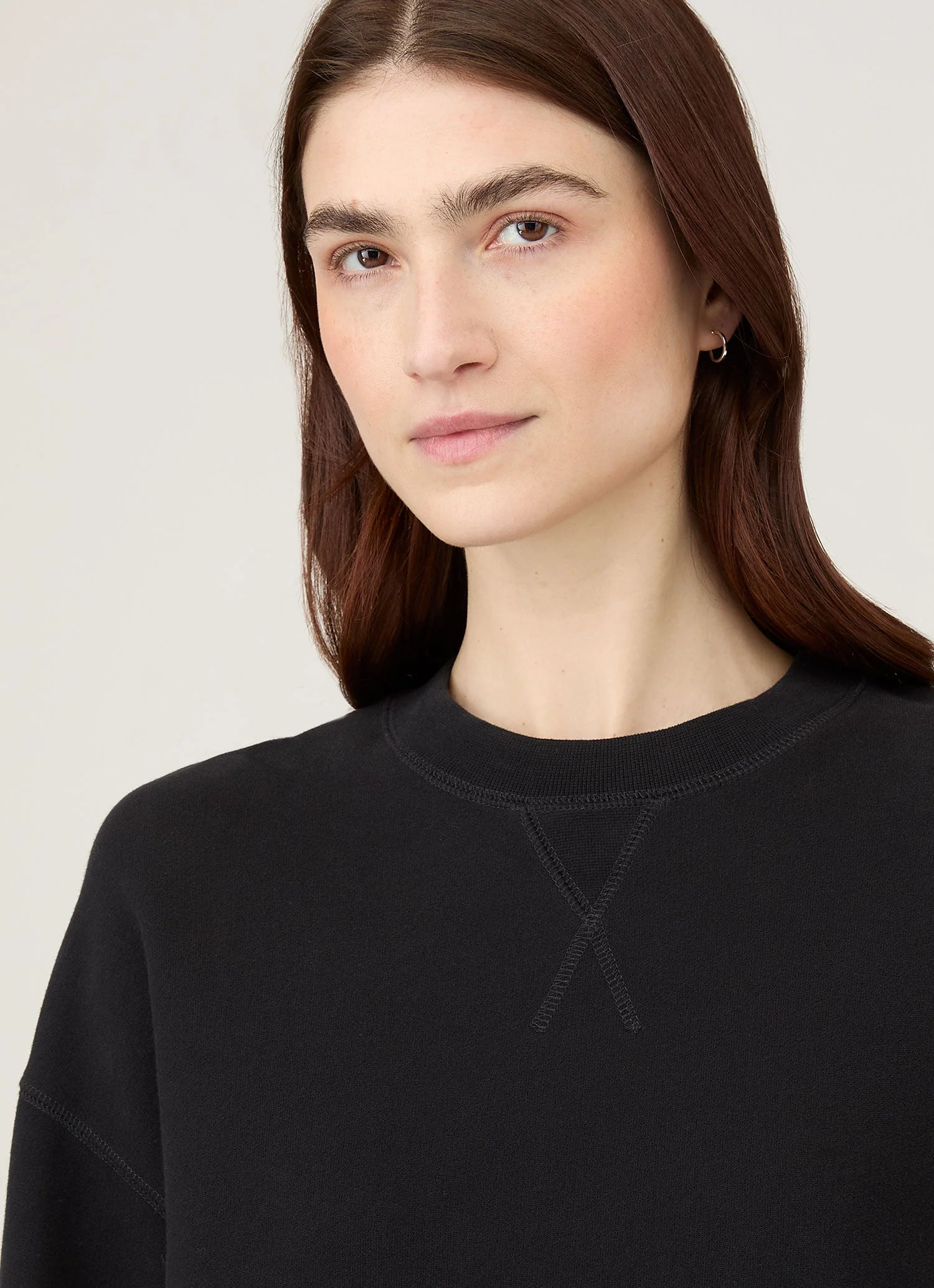 Women's Relaxed Loopback Sweatshirt in Black - Image 4