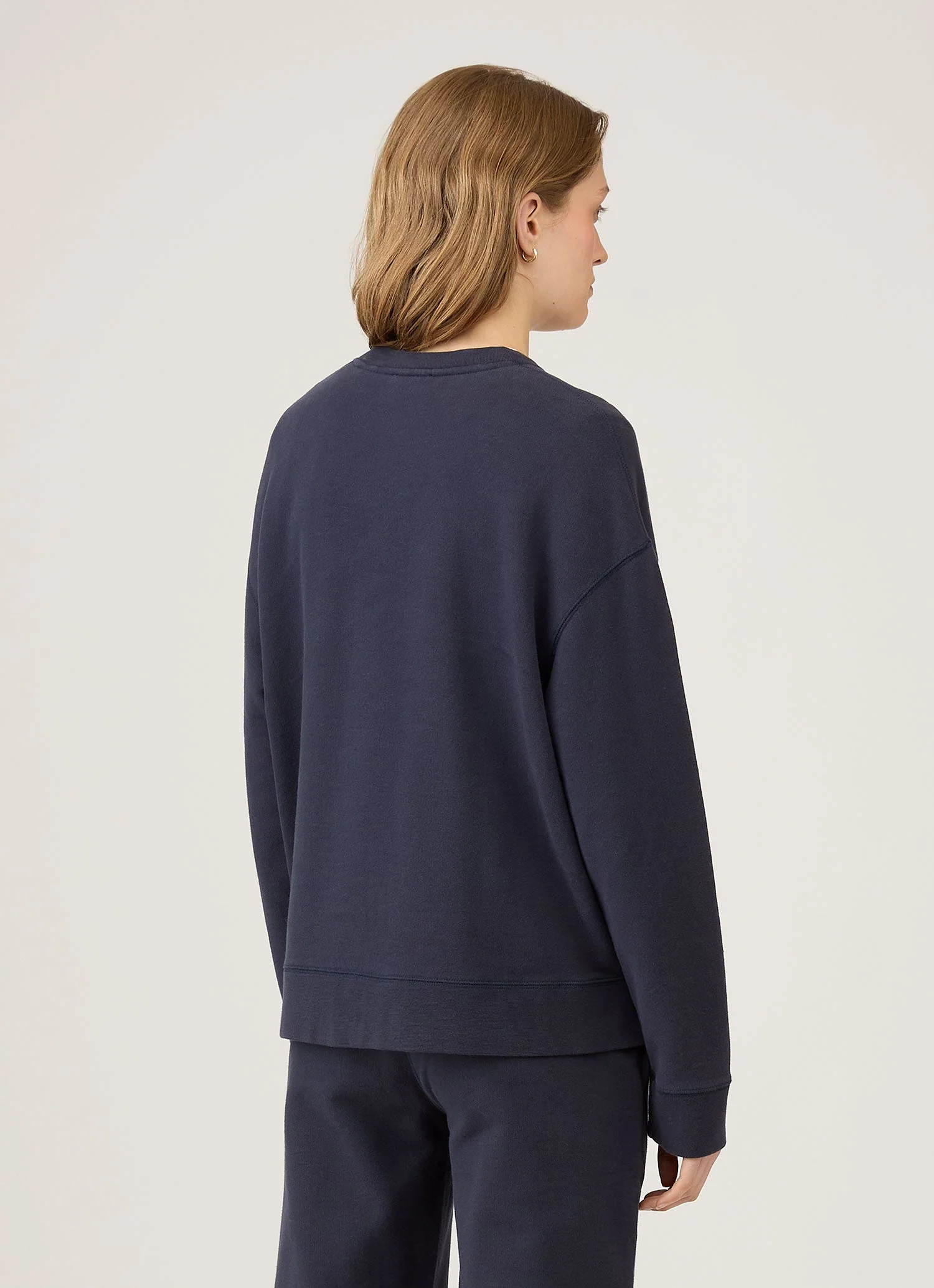 Women's Relaxed Loopback Sweatshirt in Navy - Image 3