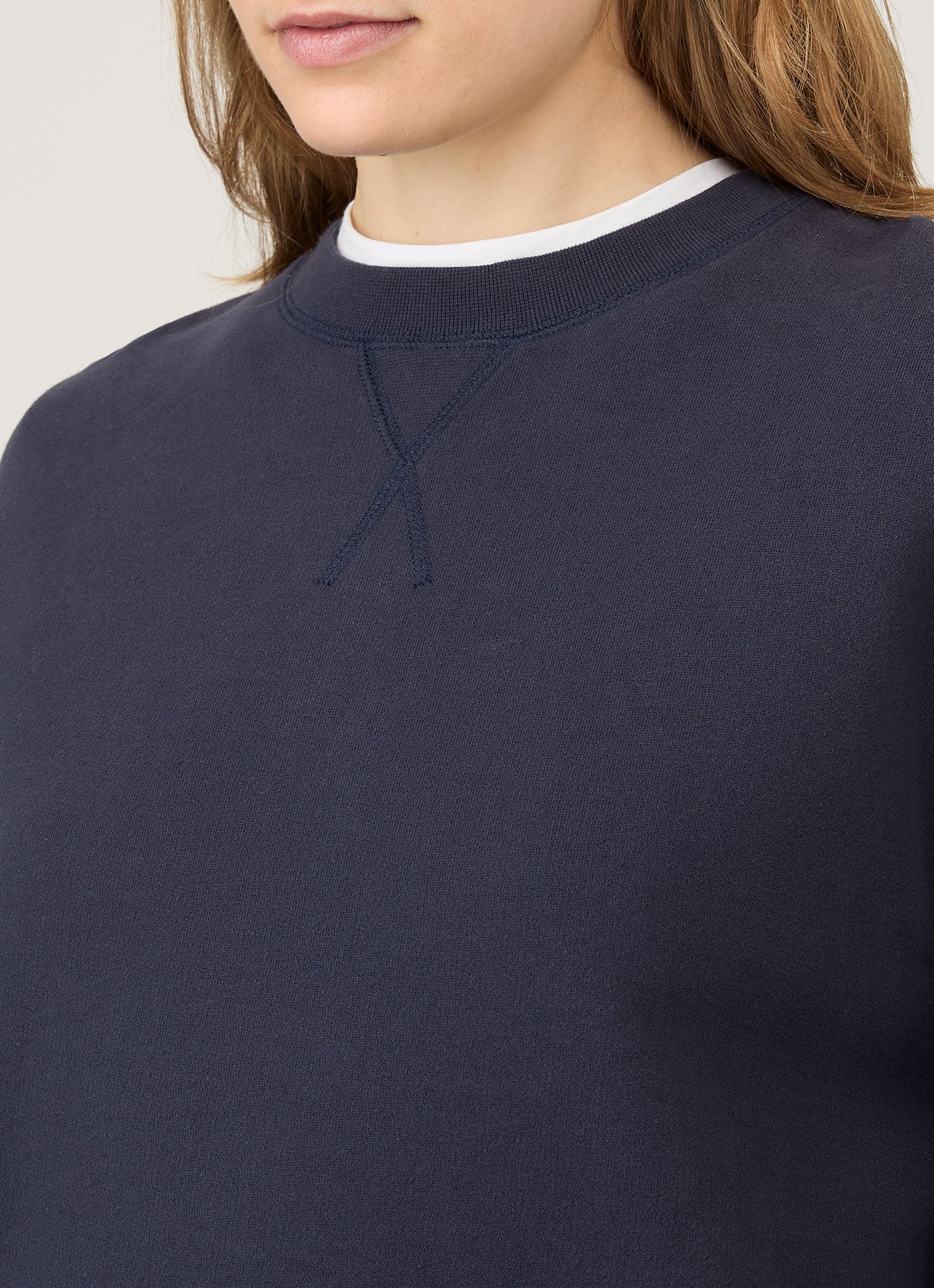 Women's Relaxed Loopback Sweatshirt in Navy - Image 4