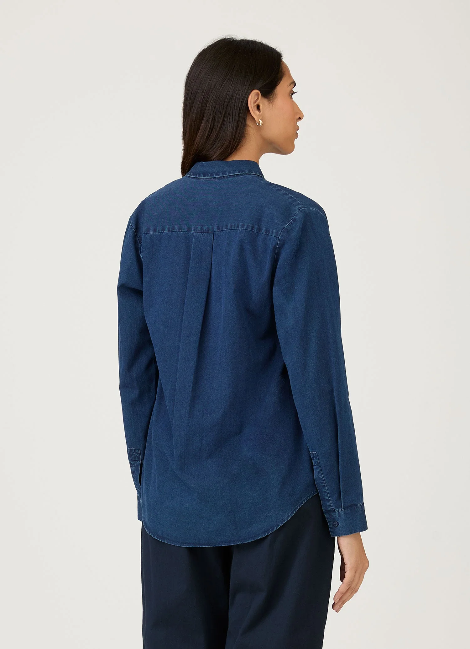 Women's Denim Shirt in Indigo - Image 3