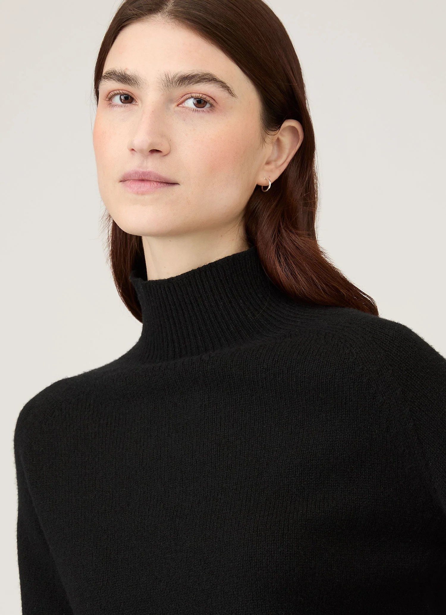 Women's Lambswool Funnel Neck Jumper in Black - Image 4