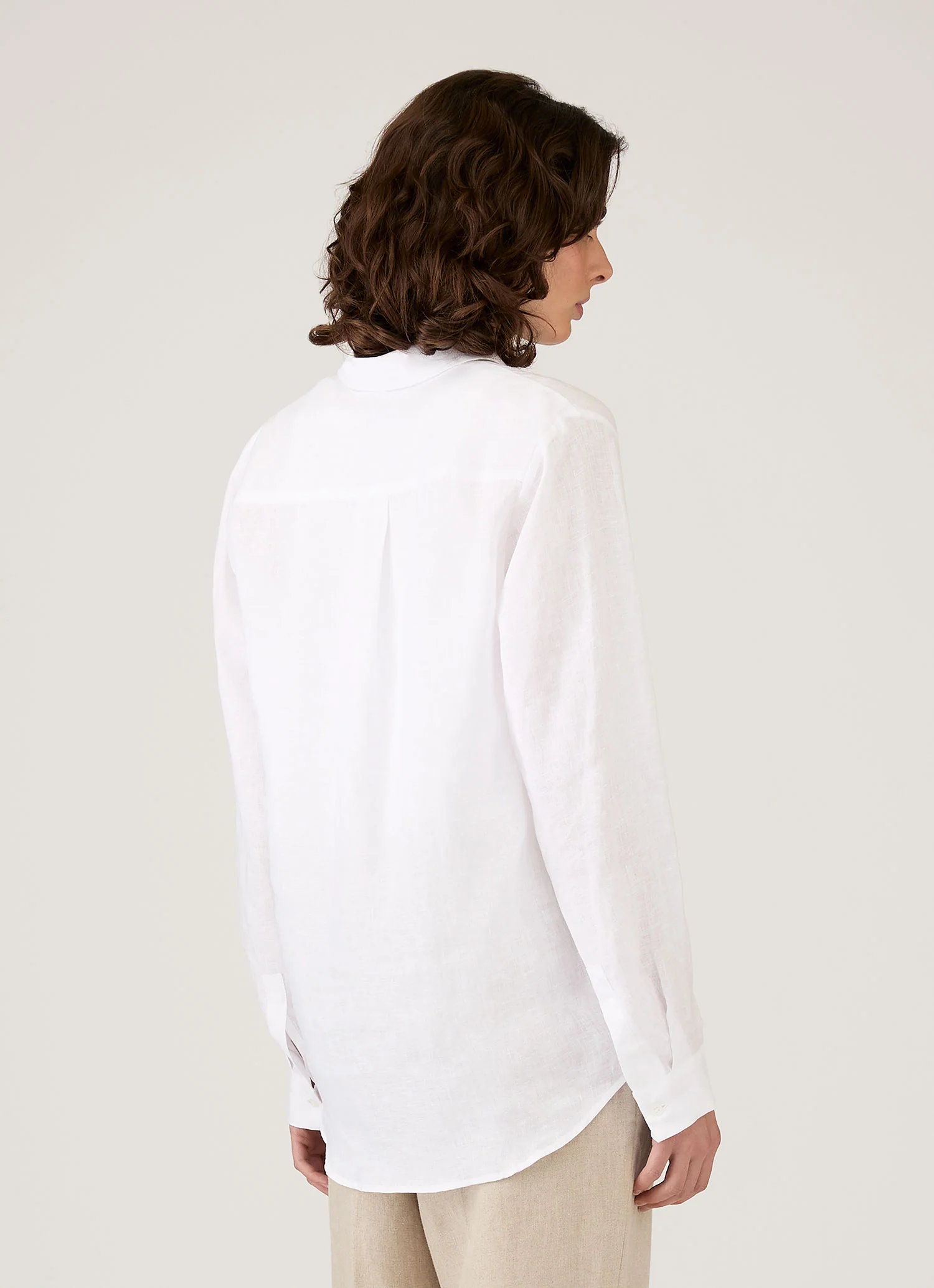 Women's Linen Shirt in White - Image 3