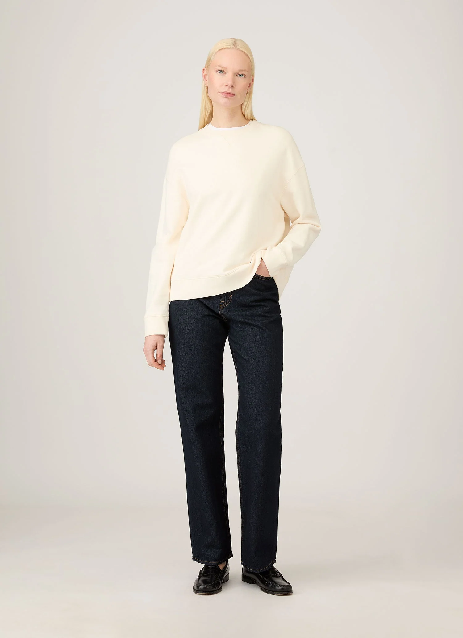 Women's Relaxed Loopback Sweatshirt in Undyed - Image 2