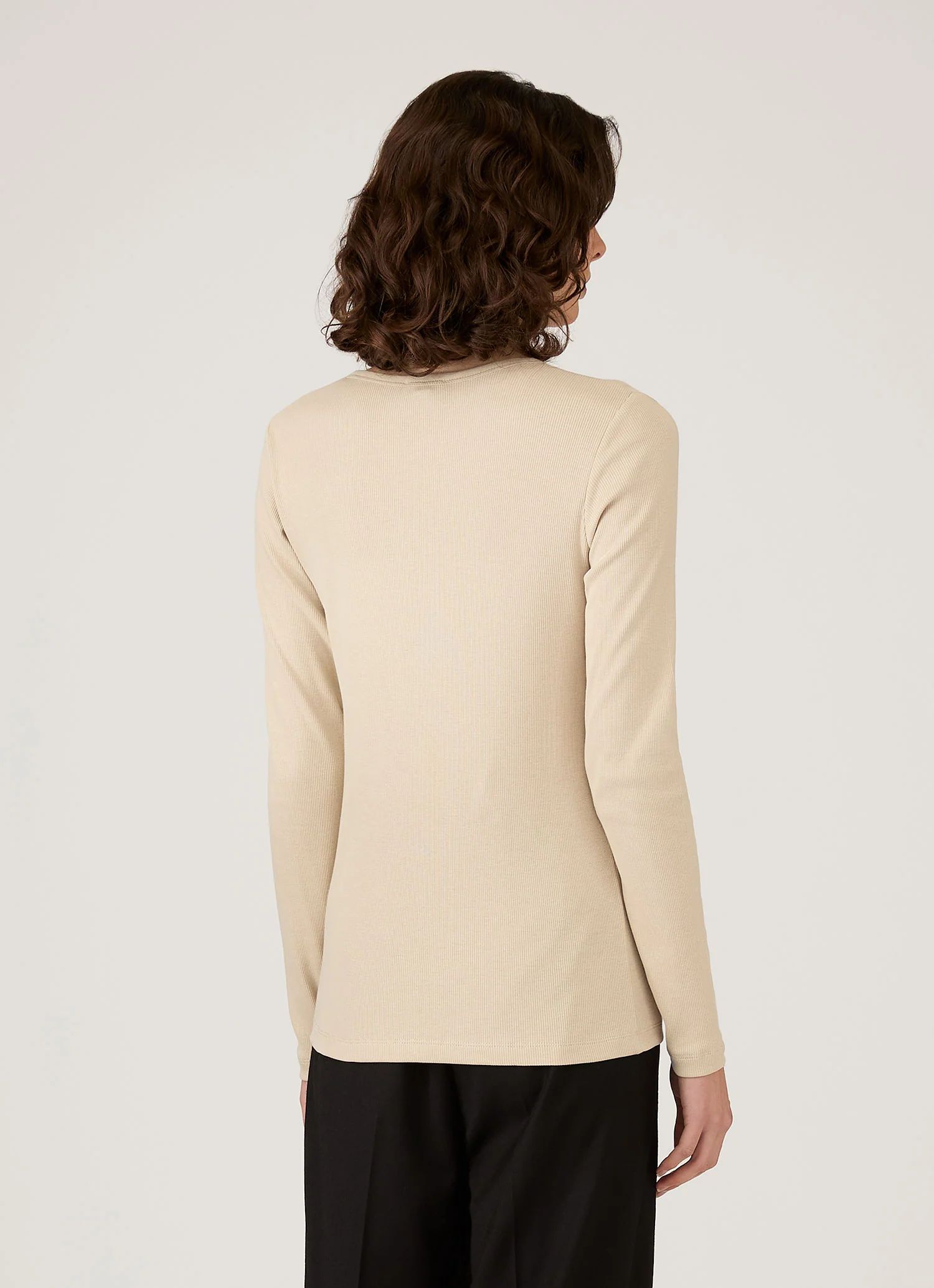 Women's Ribbed Henley in Hazelwood - Image 3