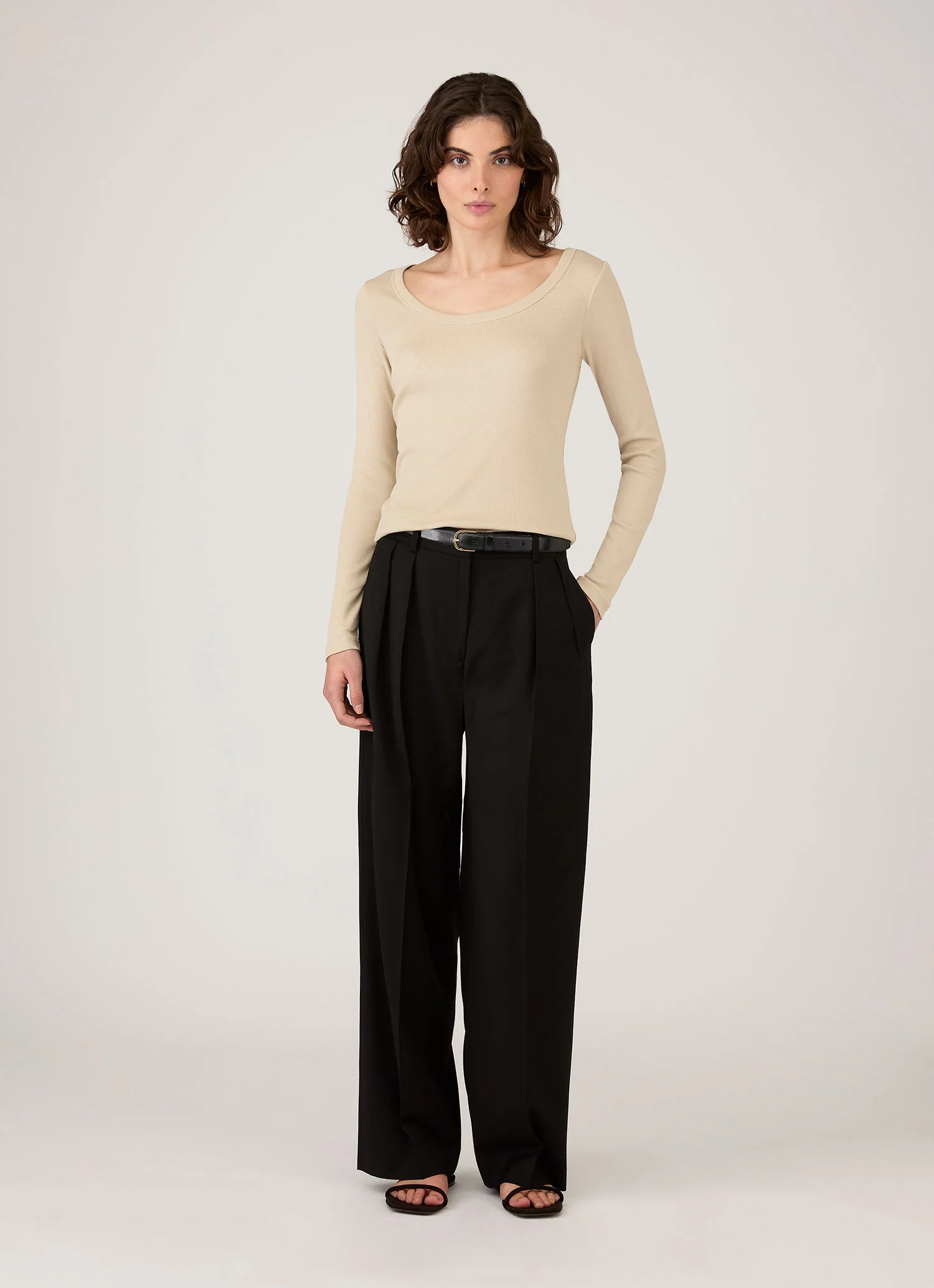 Women's Ribbed Scoop Neck T-shirt in Hazelwood - Image 2