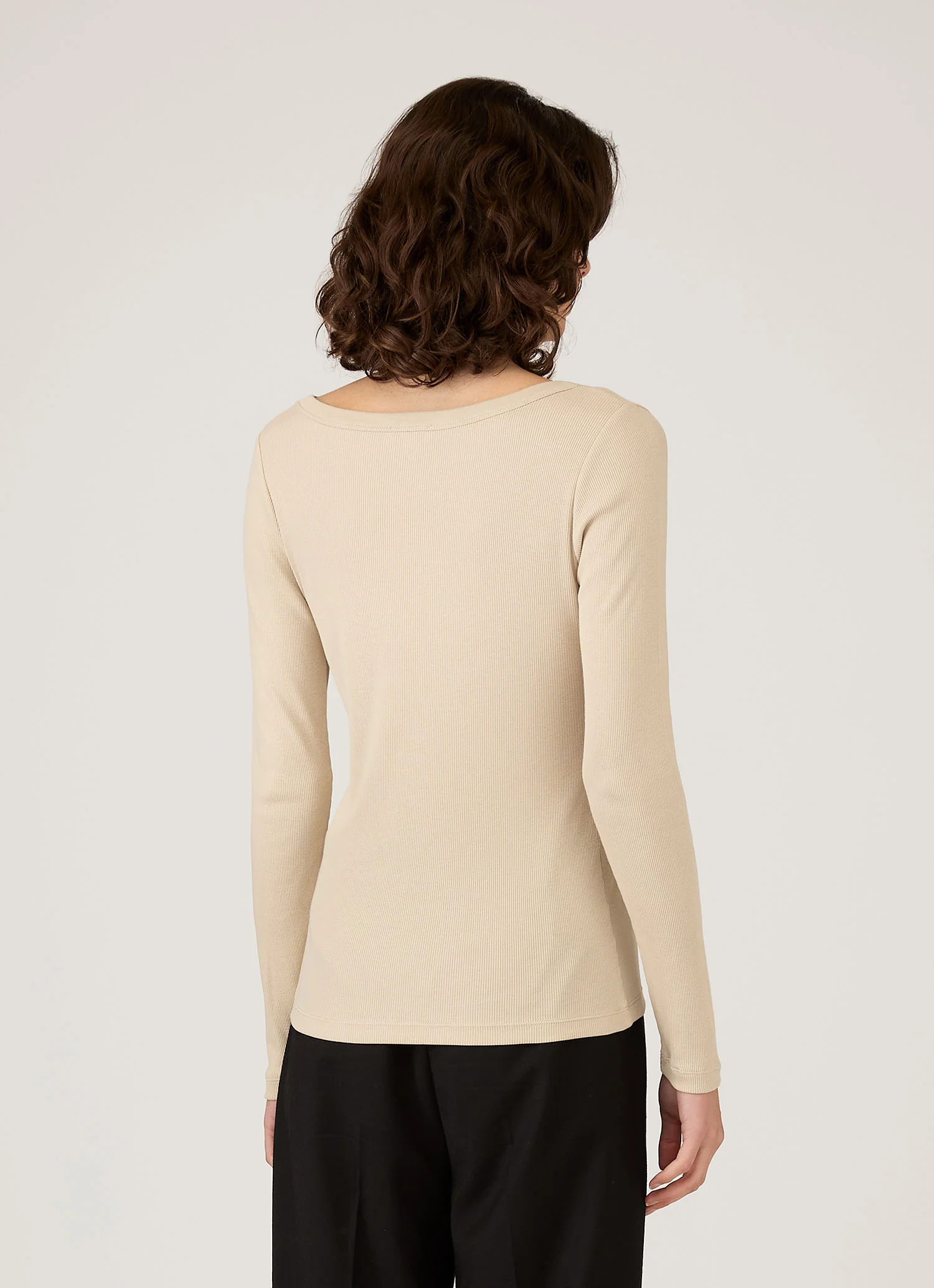 Women's Ribbed Scoop Neck T-shirt in Hazelwood - Image 3