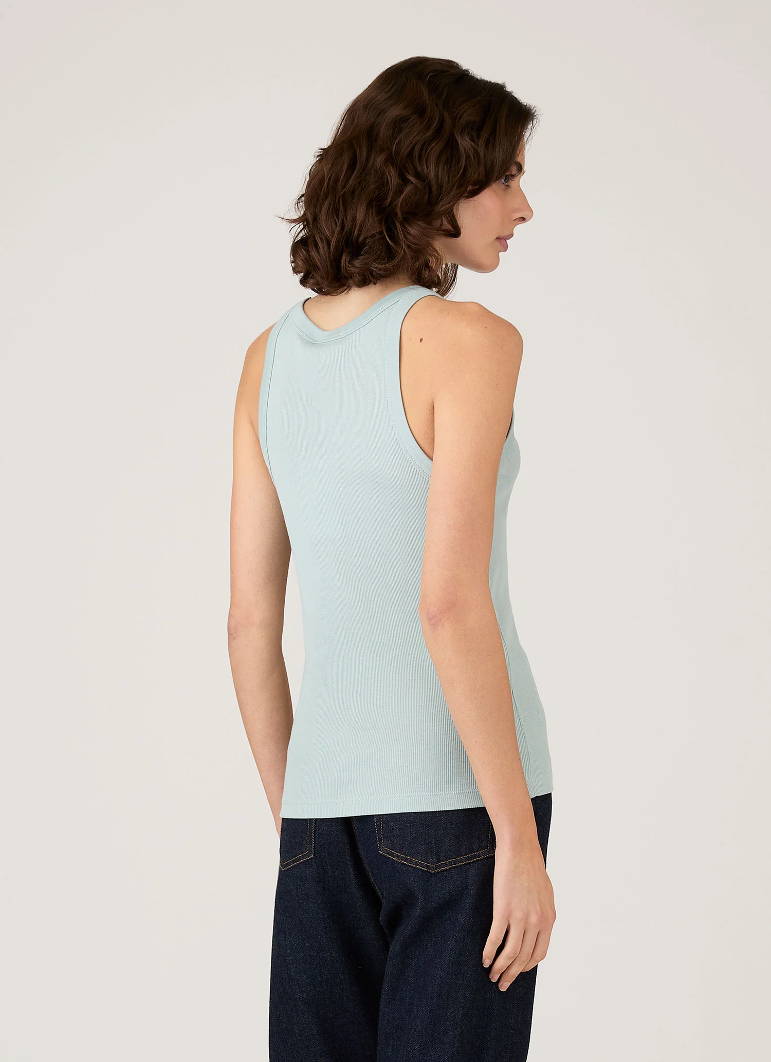 Women's Ribbed Tank Top in Peppermint - Image 3