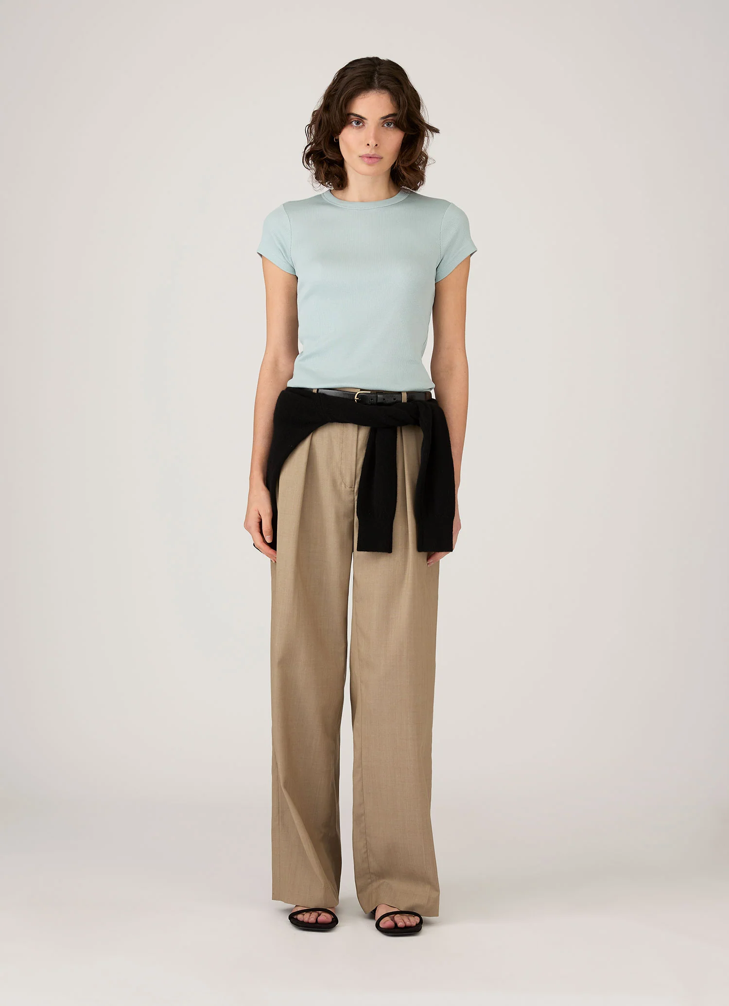 Women's Ribbed T-shirt in Peppermint - Image 2