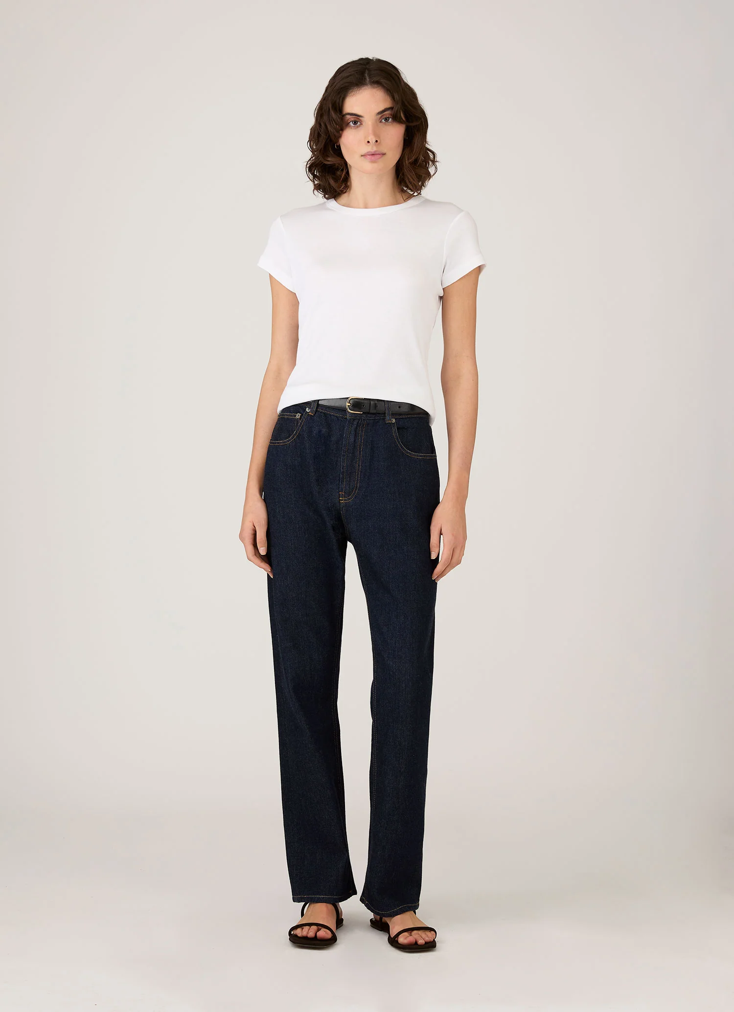 Women's Ribbed T-shirt in White - Image 2